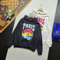 超奇跡の入荷☆ バレンシアガ 激安偽物 2024 SSハワイ落日ヤシの塔LOGO模様プリントのフード付き衛衣2色