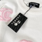 新作 シャネル スーパーコピー タオル刺繍ラウンドネック定番フルロゴニットプルオーバーセーター