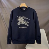大人気 バーバリー スーパーコピー 刺繍戦馬騎士加絨毯百合カジュアルコットン丸首男新型衛衣2色