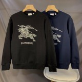 大人気 バーバリー スーパーコピー 刺繍戦馬騎士加絨毯百合カジュアルコットン丸首男新型衛衣2色