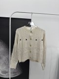 ★超人気 セリーヌ 激安通販 金ボタンカーディガン重工業編み万針刺繍ロゴディテール絞り