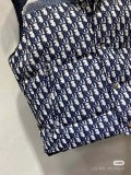 ★超人気 ディオール n級品 千鳥格子ストライプクラシックな老花のリバーシブルスタンドカラーノースリーブダウンベスト