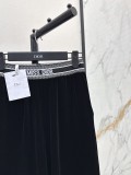 高品質 ディオール 激安通販 24ssゆるウエストベルベットストレートパンツ
