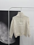 【限定】セリーヌ n級品 ハーフジッパーを厚めにした立体チェックニットウールセーター