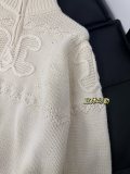 【限定】セリーヌ n級品 ハーフジッパーを厚めにした立体チェックニットウールセーター