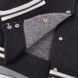 【限定】クロムハーツ n級品 刺繍アルファベットパッチワークセーターコートベースボールコート
