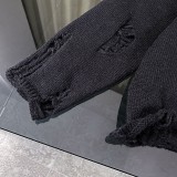 【限定】クロムハーツ n級品 クロスを貼って穴をあけるニットセーターのヘッダー