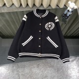 【限定】クロムハーツ n級品 刺繍アルファベットパッチワークセーターコートベースボールコート
