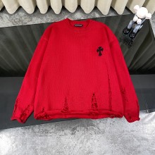 ★超人気 クロムハーツ 激安通販 クロスを貼って穴をあけるニットセーターのヘッダー