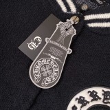 【限定】クロムハーツ n級品 刺繍アルファベットパッチワークセーターコートベースボールコート