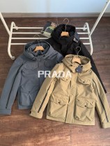 大人気 プラダ コピー コピーおすすめ 戸外圧着防風防水P綿軽量多ポケット軍服綿コート3色
