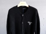 追跡付 プラダ コピーおすすめ  24 F/w秋冬新作ブランド刺繍ロゴウールニット🧶カーディガン