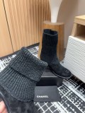 使い勝手良し シャネル 激安偽物 24 Ss秋冬Chanel小香太ヒール毛糸ショートブーツ