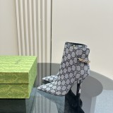 一目惚れ♪ グッチ スーパーコピー Gucci定番爆款秋冬尖頭チェーンハイヒールショートブーツ