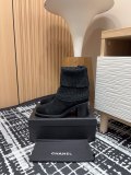 使い勝手良し シャネル 激安偽物 24 Ss秋冬Chanel小香太ヒール毛糸ショートブーツ