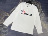稀少 モンクレール 激安通販 アルファベットロゴラウンドネック長袖Tシャツ2色