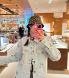 使い勝手良し ルイヴィトン コピー 25 ssカラーアルファベットロゴ刺繍老花満印カップル開襟デニムジャケット