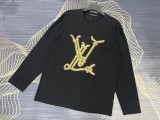 新作 ルイヴィトン 激安通販 25ssロープロゴラウンドネック長袖Tシャツ2色