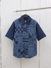 入手困難 ルイヴィトン 激安偽物 25ssDamierチェッカー刺繍セットデニムシャツコート