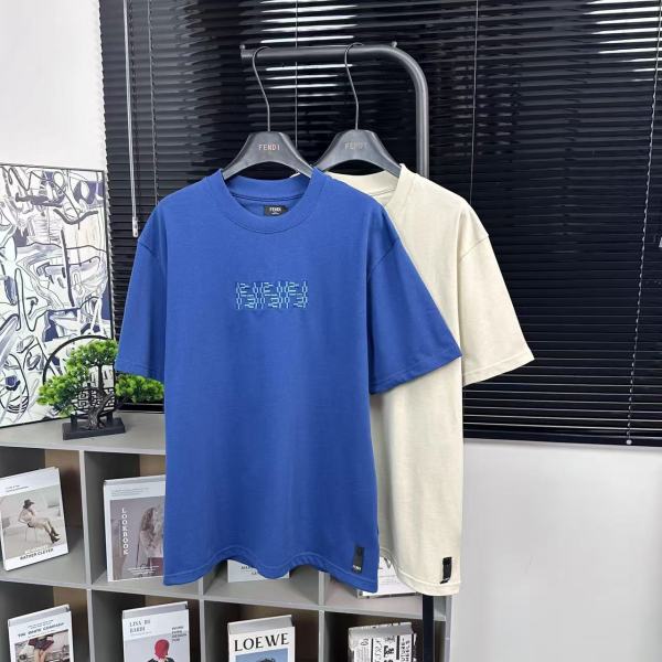 超話題! フェンディ 偽物通販  刺繍アルファベット半袖