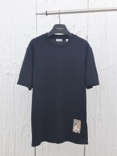一目惚れ♪  バーバリー コピー 25ss春夏新作裾ラベル丸首半袖Tシャツ