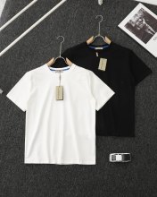 【限定】 バーバリー 激安通販 軍馬シート刺繍夏のラウンドネック半袖Tシャツ2色