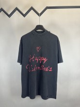 入手困難 バレンシアガ コピー 2025 SSバレンタインLOVEYハートシルエット半袖Tシャツ