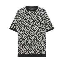 ★超人気  バーバリー コピーおすすめ クルーネックニット定番ジャカードクラフトセーター半袖Tシャツ