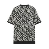 ★超人気  バーバリー コピーおすすめ クルーネックニット定番ジャカードクラフトセーター半袖Tシャツ