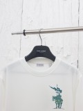 超話題! バーバリー n級品 25ss春夏新作ロゴ馬術騎士プリント丸首Tシャツ