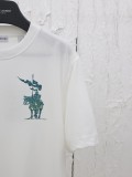 超話題! バーバリー n級品 25ss春夏新作ロゴ馬術騎士プリント丸首Tシャツ