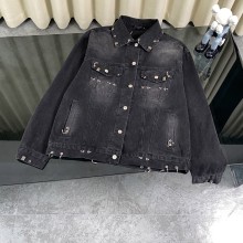 超奇跡の入荷☆ バレンシアガ 激安偽物 25SS穿刺リベットリング引火機ヘッドカウボーイ水洗ジャケット