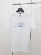 追跡付 ディオール 激安偽物 刺繍透かし文字猫柄ラウンドネック半袖Tシャツ