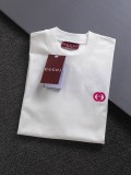 一目惚れ♪ グッチ コピーおすすめ 胸ダブルの文字の刺繍🪡ロゴ襟カフススプライシングＴシャツ