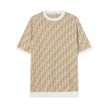 超奇跡の入荷☆ ディオール 偽物通販  ロゴジャカード編みクルーネック半袖Tシャツ