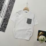 超奇跡の入荷☆ ディオール 激安通販 クラシックフラワーポケットカジュアルクルーネック半袖Tシャツ2色