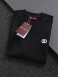 超話題! グッチ 激安通販 胸ダブルの文字の刺繍🪡ロゴ襟カフススプライシングＴシャツ