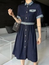 累積売上総額第１位！ディオール スーパーコピー 25 SS夏の開襟デニムワンピース