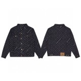 大人気 シュプリーム  激安偽物 ルイヴィトンx Supreme連名の老花満印ロゴアルファベットプリントカップル水洗いデニムジャケット