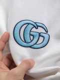 使い勝手良し グッチ n級品 胸ダブルG 2色の文字の刺繍🪡ロゴ襟カフススプライシングＴシャツ