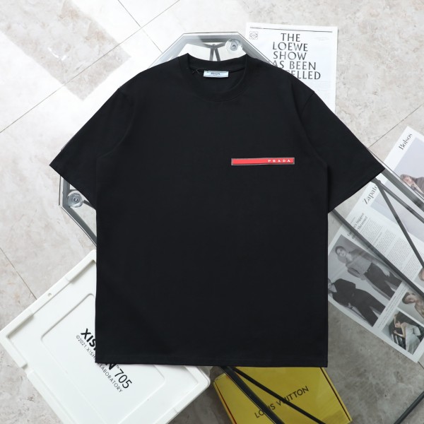 追跡付 プラダ スーパーコピー ファーロゴカジュアル丸首半袖Tシャツ