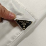 追跡付 プラダ コピー 25ssPRADAサマーウェア新型鉄ブランド金属逆三角極簡風男女同純綿丸首半袖Tシャツ
