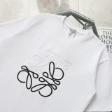 【話題商品！】ロエベ n級品 シック白黒刺繍ロゴカジュアルラウンドネック半袖Tシャツ