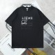 追跡付 ロエベ 激安偽物 シック白黒刺繍ロゴカジュアルラウンドネック半袖Tシャツ