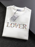 超奇跡の入荷☆ ロエベ  コピーおすすめ 25 ssコーナーアルファベット花卉立体刺繍アルファベット刺繍ロゴの丸首半袖
