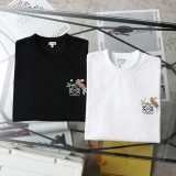 累積売上総額第１位！ロエベ コピー キャラクターウサギ刺繍カジュアル丸首半袖Tシャツ