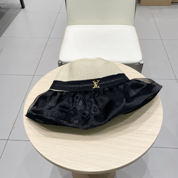 入手困難 ルイヴィトン スーパーコピー 春夏オーガンザ大リボン麦わら帽子サンバイザー女性折り畳みリボン優雅な旅リゾート漁師帽