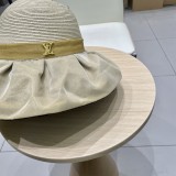 高品質 ルイヴィトン 激安偽物 春夏オーガンザ大リボン麦わら帽子サンバイザー女性折り畳みリボン優雅な旅リゾート漁師帽