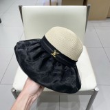 入手困難 ルイヴィトン スーパーコピー 春夏オーガンザ大リボン麦わら帽子サンバイザー女性折り畳みリボン優雅な旅リゾート漁師帽