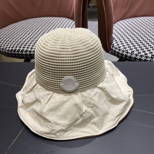 【限定】モンクレール 偽物通販  2025新型漁師帽女春夏日よけサンバイザー大縁帽